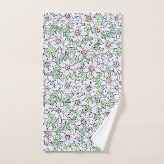  White Floral Bouquet Pattern-ontwerp Bad Handdoek (Handdoek)