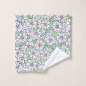 White Floral Bouquet Pattern-ontwerp Bad Handdoek (Wasdoekje)