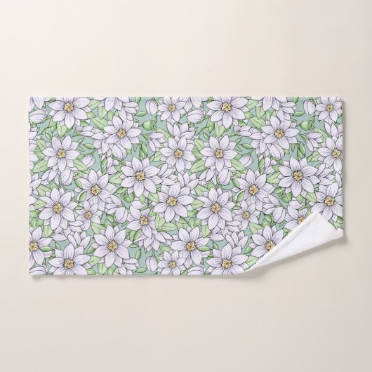  White Floral Bouquet Pattern-ontwerp Bad Handdoek (Handdoek)