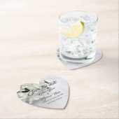 White Floral Bouquet sla de datum op Kartonnen Onderzetters (Insitu)