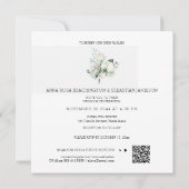 *~* White Floral Bouquets AR15 QR + RSVP Wedding Kaart (Achterkant)