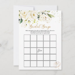 White Floral Bridal Bingo/He zei: "Ze zei games" Kaart