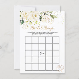 White Floral Bridal Bingo/He zei: "Ze zei games" Kaart