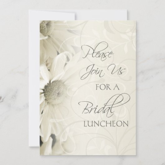 White Floral Bridal Luncheon Invitation Cards Kaart (Voorkant)