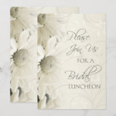 White Floral Bridal Luncheon Invitation Cards Kaart (Voorkant / Achterkant)