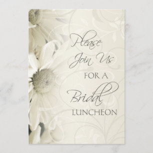 White Floral Bridal Luncheon Invitation Cards Kaart