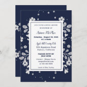 White Floral Bridal Shower Kaart (Voorkant / Achterkant)