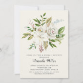 White Floral Bridal Shower Kaart (Voorkant)