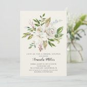 White Floral Bridal Shower Kaart (Staand voorkant)