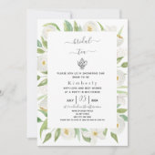 White Floral Bridal Tea Invitation Kaart (Voorkant)