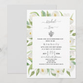 White Floral Bridal Tea Invitation Kaart (Voorkant / Achterkant)