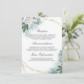 White Floral bruiloft details informatie gast Informatiekaartje (Staand voorkant)