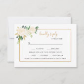 White Floral bruiloft rsvp met ganse keuzes (Voorkant)