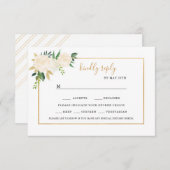 White Floral bruiloft rsvp met ganse keuzes (Voorkant / Achterkant)