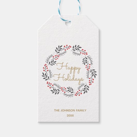 White Floral Cadeaulabel (Voorkant)