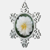 White Floral Camellia Tin Sneeuwvlok Ornament (Rechts)