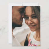 White Floral | Casual zwart-fotohuwelijk Kaart (Achterkant)