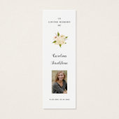 White Floral Celebration of Life Bladwijzer Mini Visitekaartjes (Voorkant)