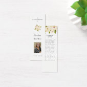 White Floral Celebration of Life Bladwijzer Mini Visitekaartjes (Bureau)