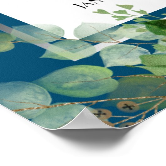 White Floral Celebration of Life Poster (Hoek)