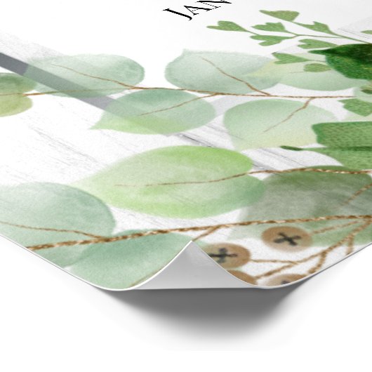 White Floral Celebration of Life Poster (Hoek)