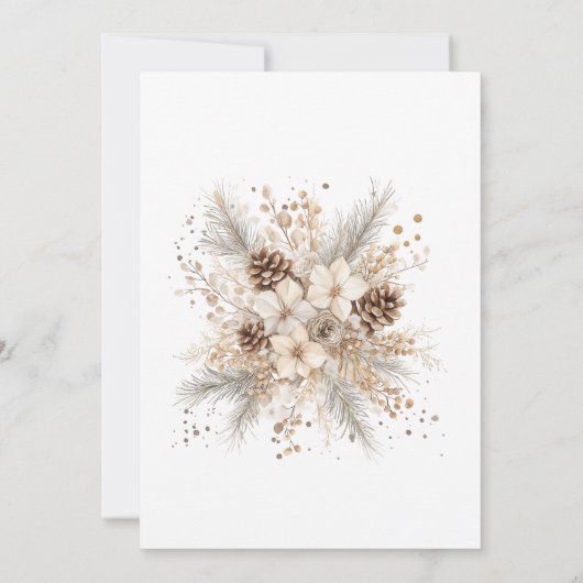 White Floral Christmas Bridal Shower Kaart (Achterkant)