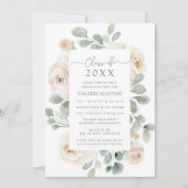 White Floral Class of 2021 Graduation Party Kaart (Voorkant)