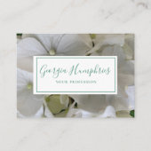 White Floral Classic Business Card Contactkaartje (Voorkant)