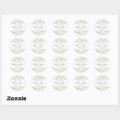 White Floral couples baby shower thank you favor Ronde Sticker (Vel)
