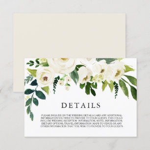 White Floral Cream Beauful Wedding Details Kaart