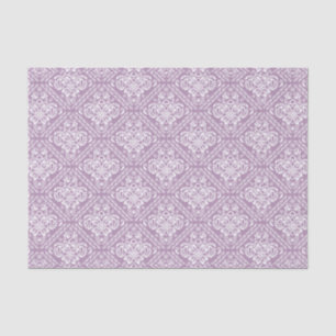 White Floral Damascus & Plum Paars Background Tissuepapier