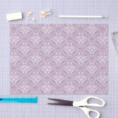 White Floral Damascus & Plum Paars Background Tissuepapier (Craft)