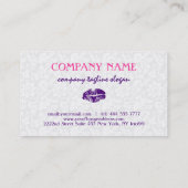 White Floral Damask Makeup Artist Design Business Visitekaartje (Achterkant)