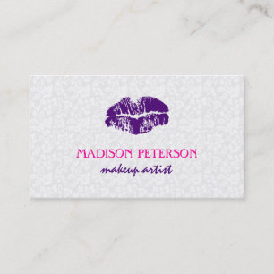 White Floral Damask Makeup Artist Design Business Visitekaartje