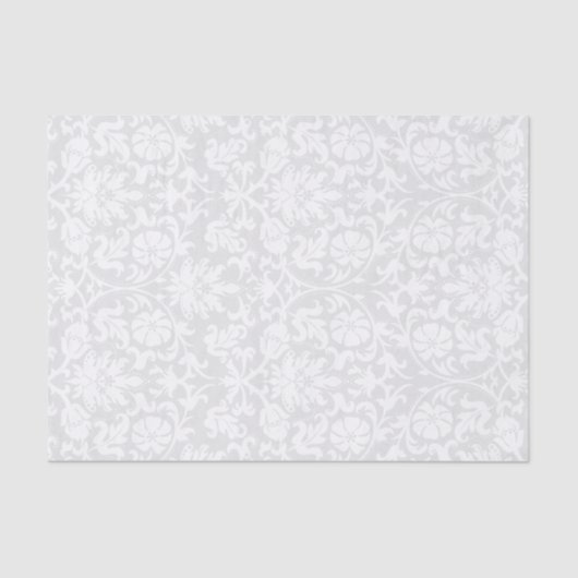 White Floral Damask Tissuepapier (Voorkant)
