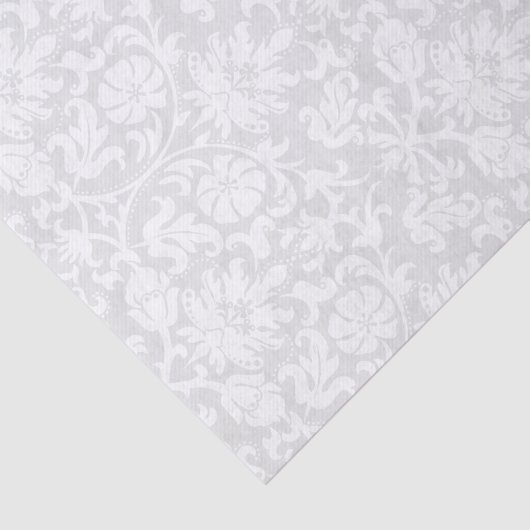 White Floral Damask Tissuepapier (Detail)