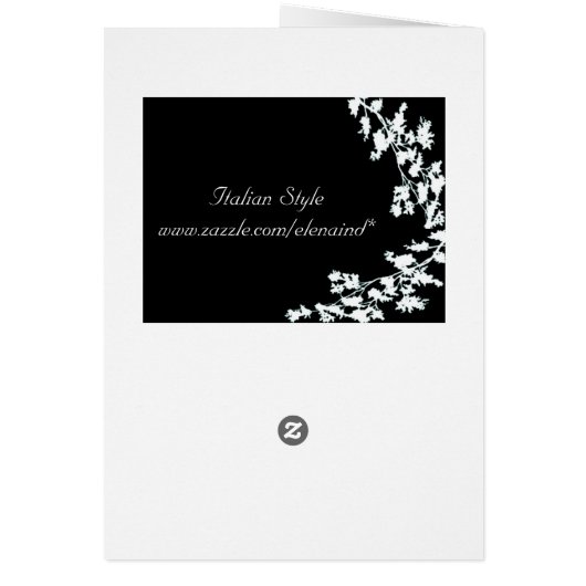White Floral Deco Wedding Menu Card (Achterkant)