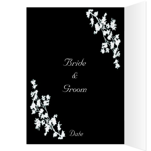 White Floral Deco Wedding Menu Card (Binnen (Links))