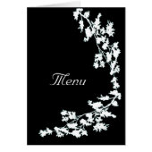White Floral Deco Wedding Menu Card (Voorkant)