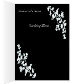 White Floral Deco Wedding Menu Card (Binnen (Rechts))