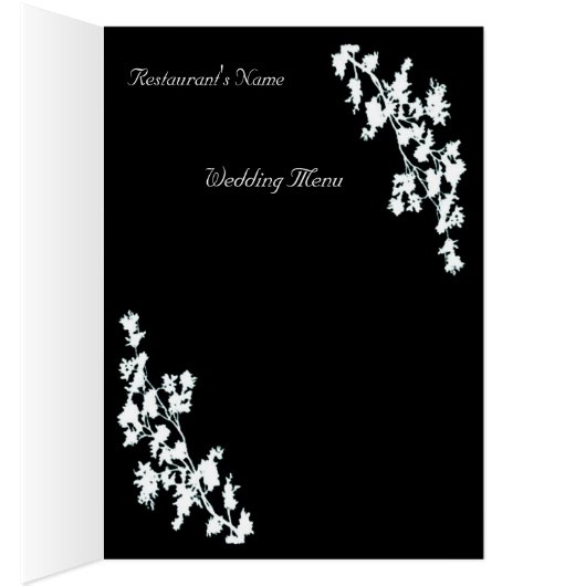 White Floral Deco Wedding Menu Card (Binnen (Rechts))
