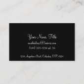 White Floral Design op zwarte Visitekaartjes (Achterkant)