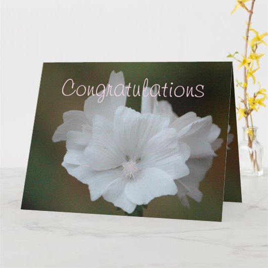 White Floral Designer Kaart (Gele Bloem)