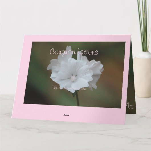 White Floral Designer Kaart (Achterkant)