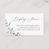White Floral Display Shower Enclosure Card Informatiekaartje (Voorkant)