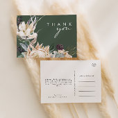 White Floral | Donkere groene bruiloft Hartelijk d Briefkaart