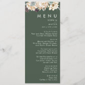 White Floral | Donkere groene gordelmenu Menu (Voorkant)