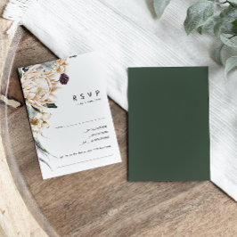 White Floral | Donkere groene Song Request RSVP-ka RSVP Kaartje