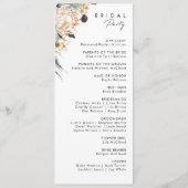 White Floral | Donkere groene weddenschappen Programmakaart (Achterkant)