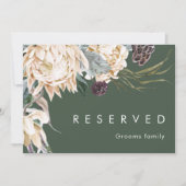 White Floral | Donkergroene gereserveerde teken (Voorkant)